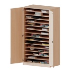 Bastelschrank, 5 OH, 2-türiger Schrank mit 15 Fächern, B/H/T 104,5x190x65cm 